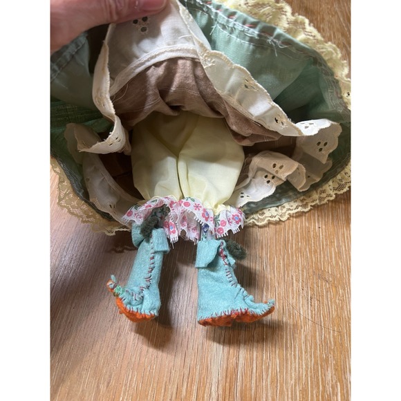 VTG Lucky Kitchen Witch Halloween Doll Figure Broom Hanging Folk Art Decor